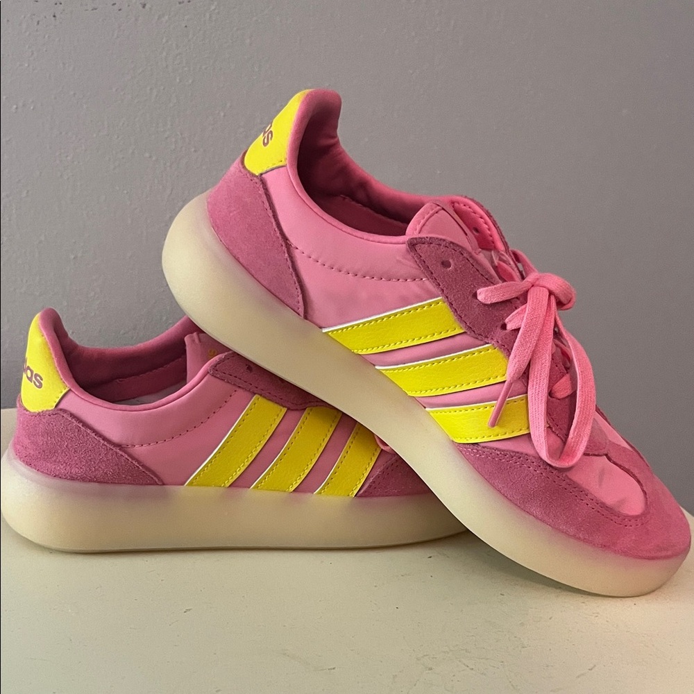 Adidas Vibrant Pink and Yellow Sneakers